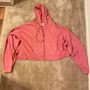 Aeropostale Slouchy Cropped Full-Zip Hoodie